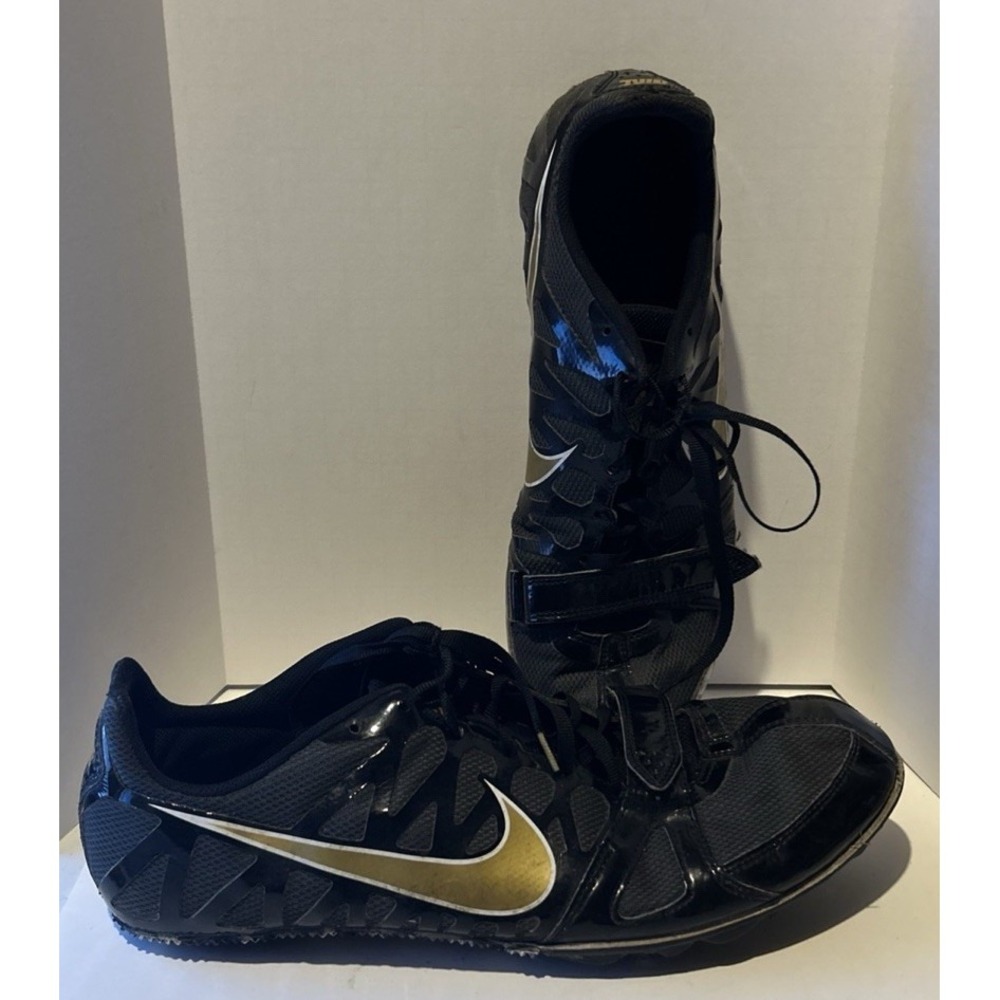 Nike Zoom Rival S Cleat Racing Sprint shoes Sz 13 Men's  Black/gold‎